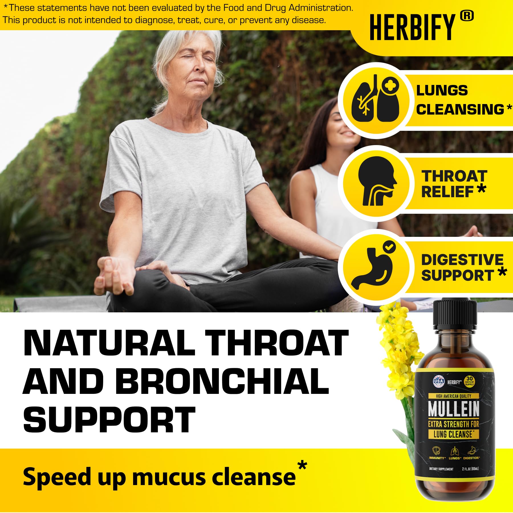 HERBIFY Mullein Leaf & Flower Extract 50g in lifestyle setting