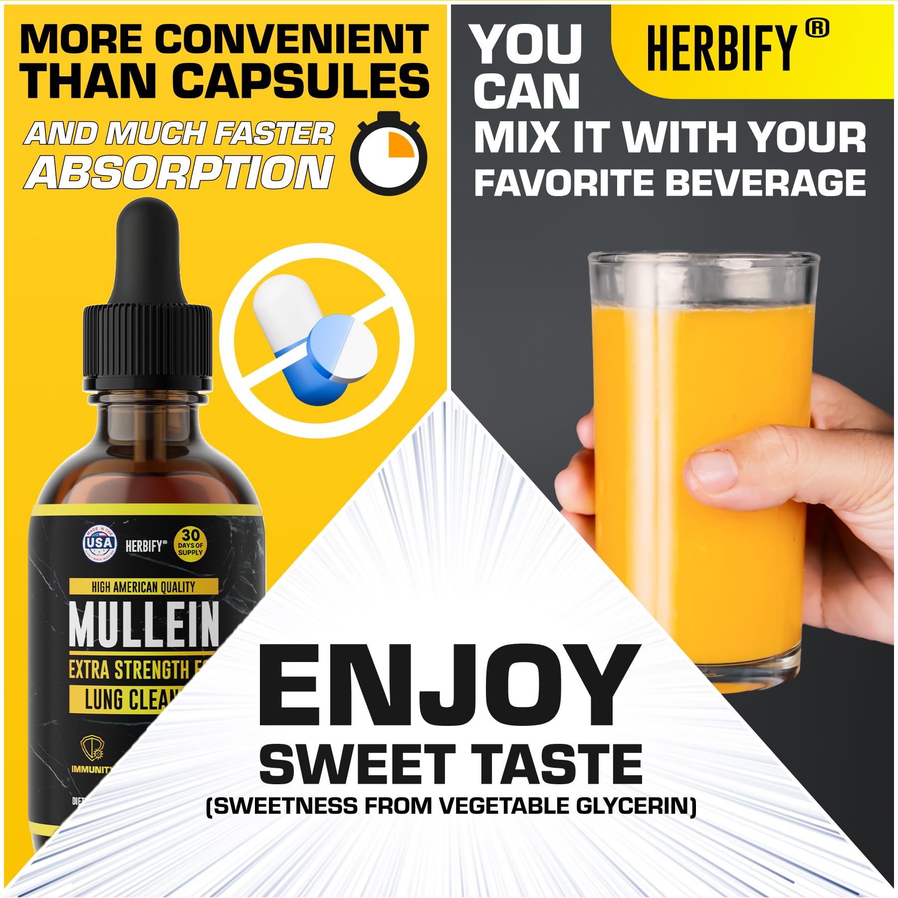 HERBIFY Mullein Leaf & Flower Extract 50g packaging