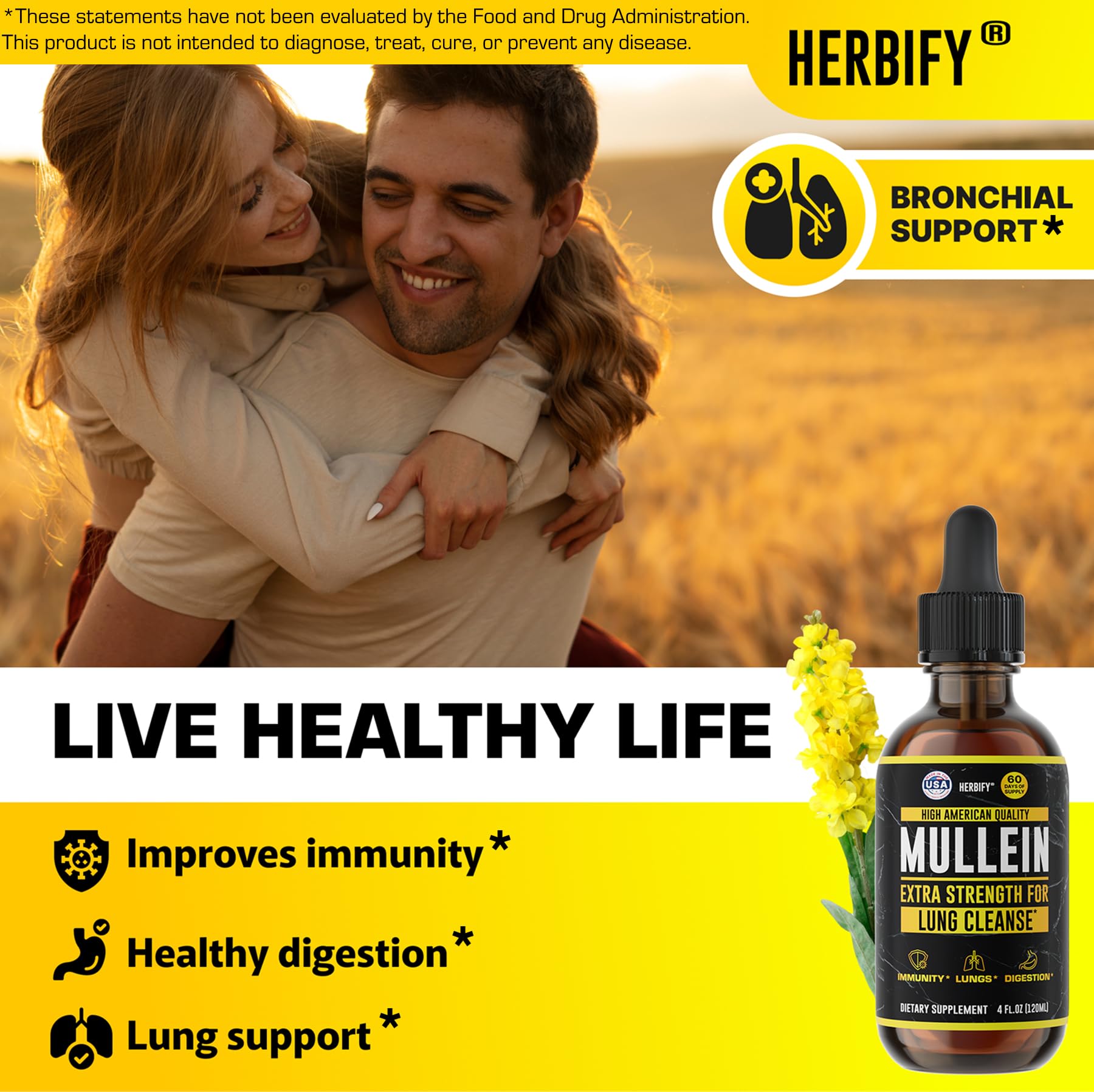 HERBIFY Mullein Tincture 113g with dropper