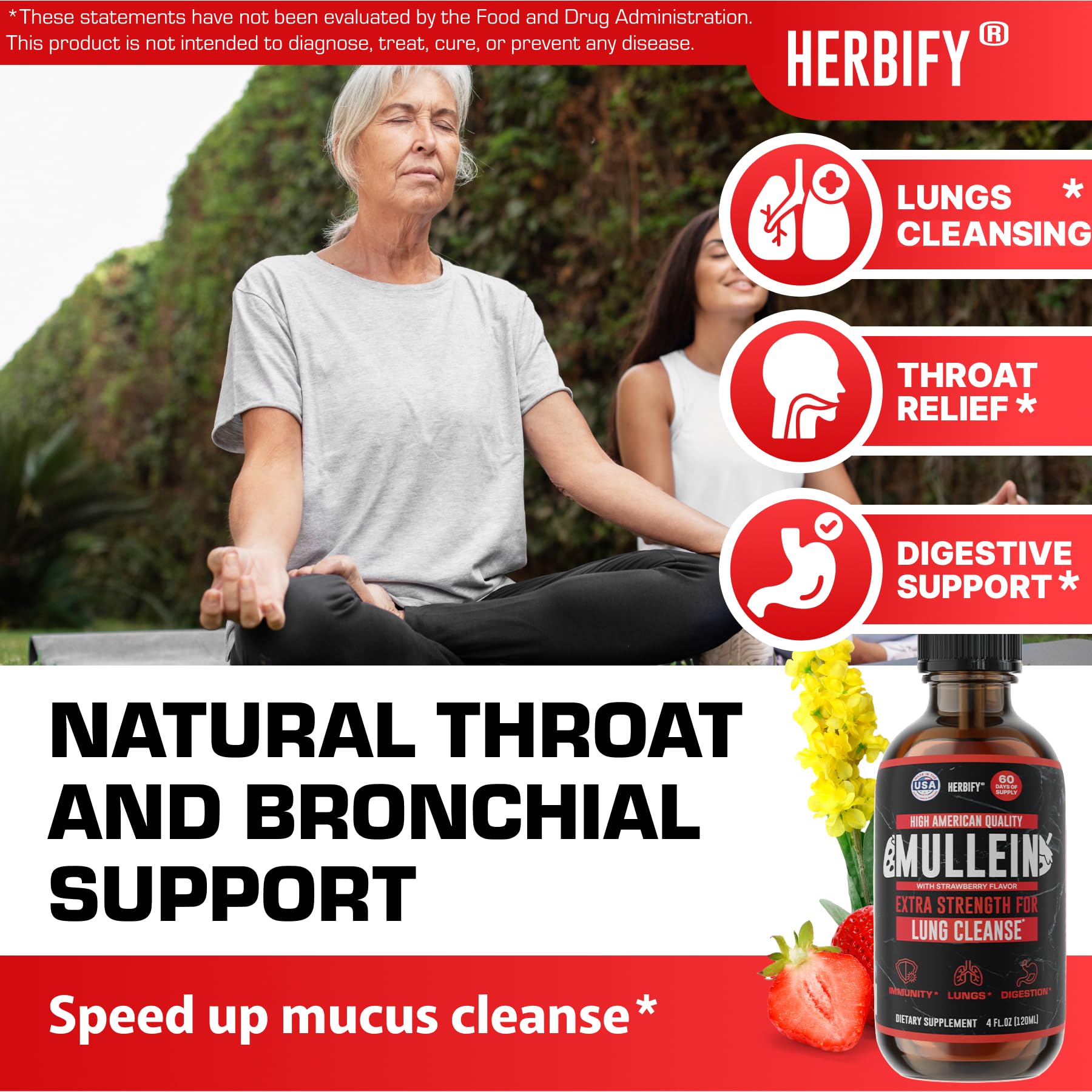 HERBIFY Mullein Tincture 299g lifestyle scene with water