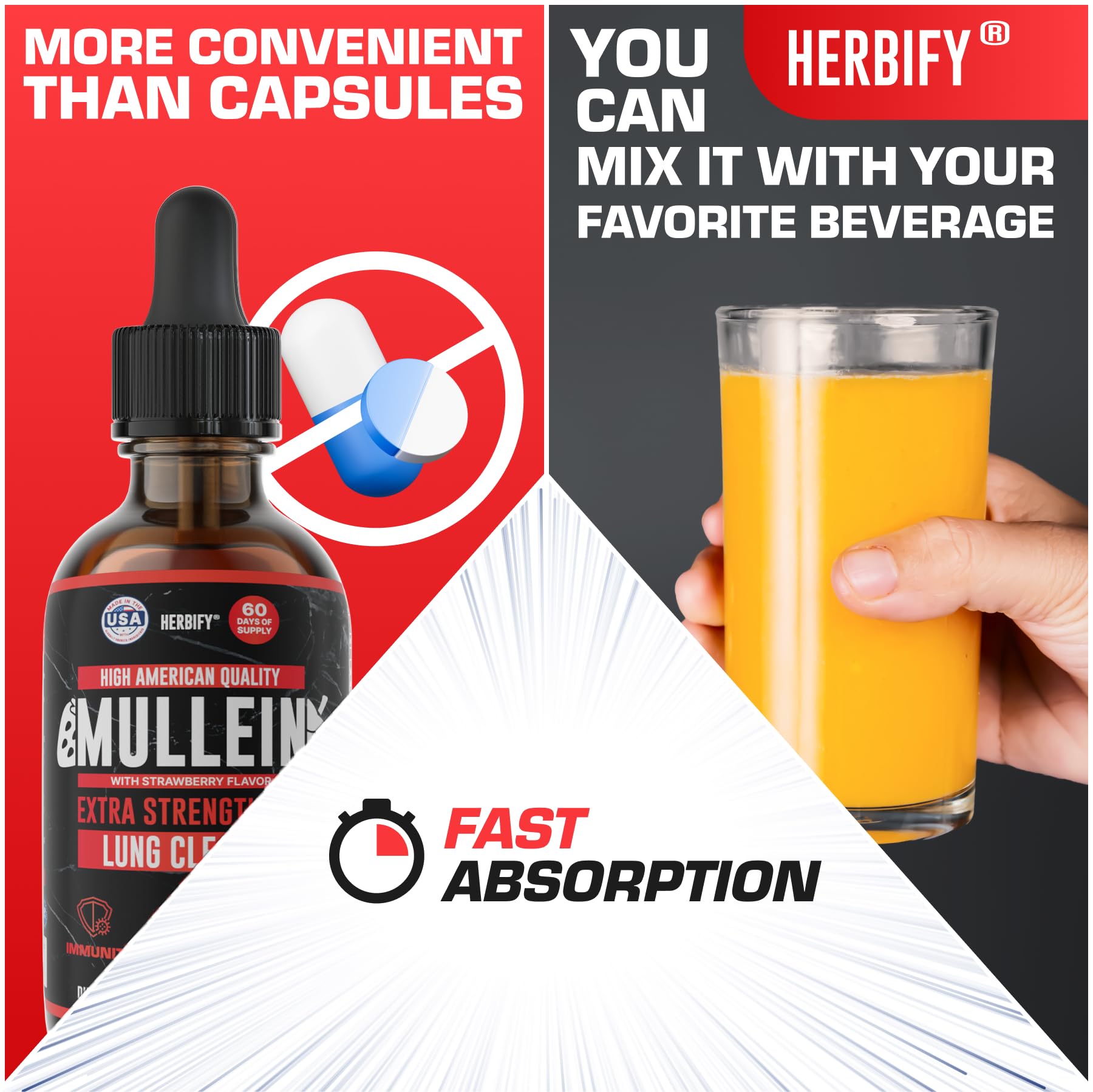 HERBIFY Mullein Tincture 299g with measuring dropper