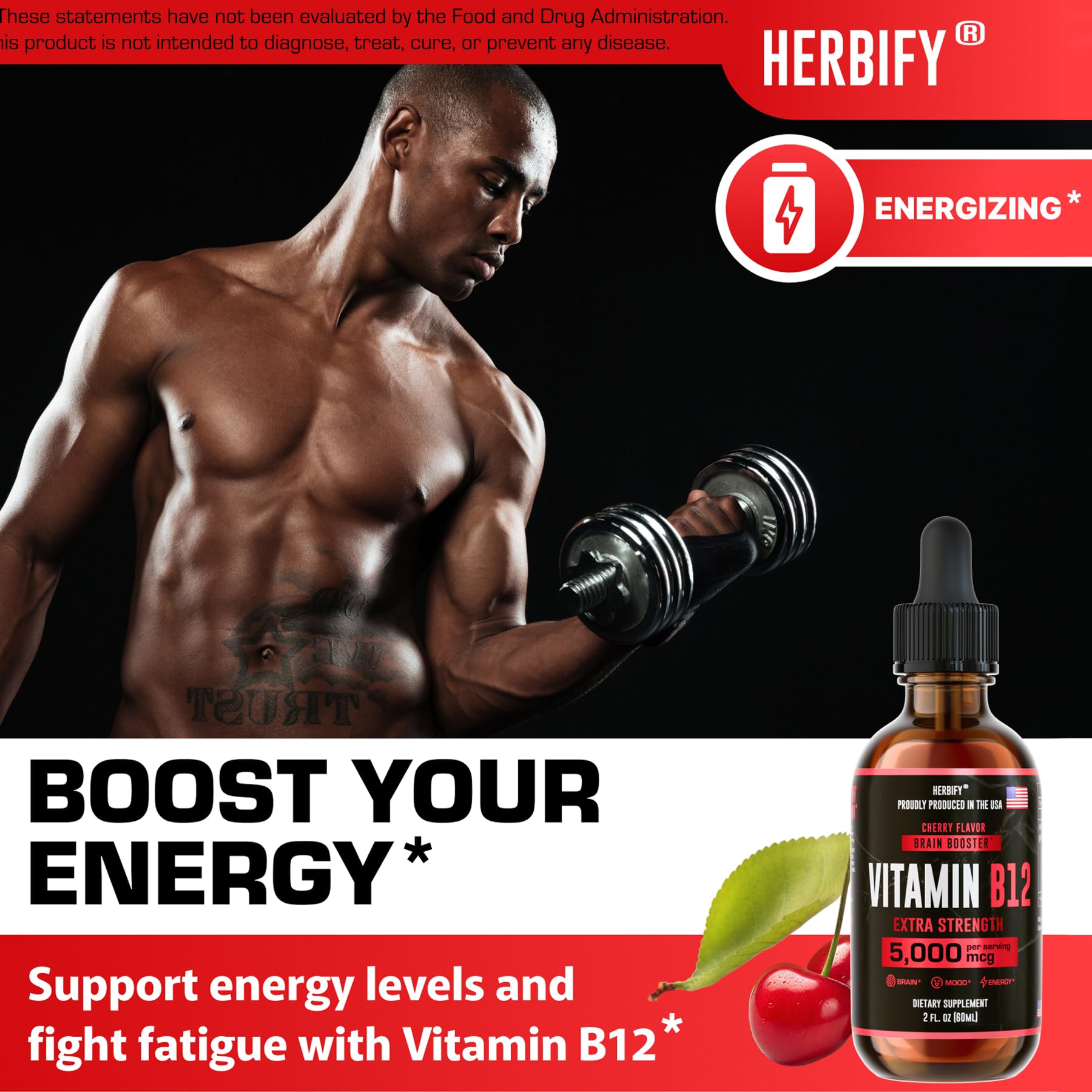 HERBIFY Vitamin B12 Liquid Drops 168g dropper close-up