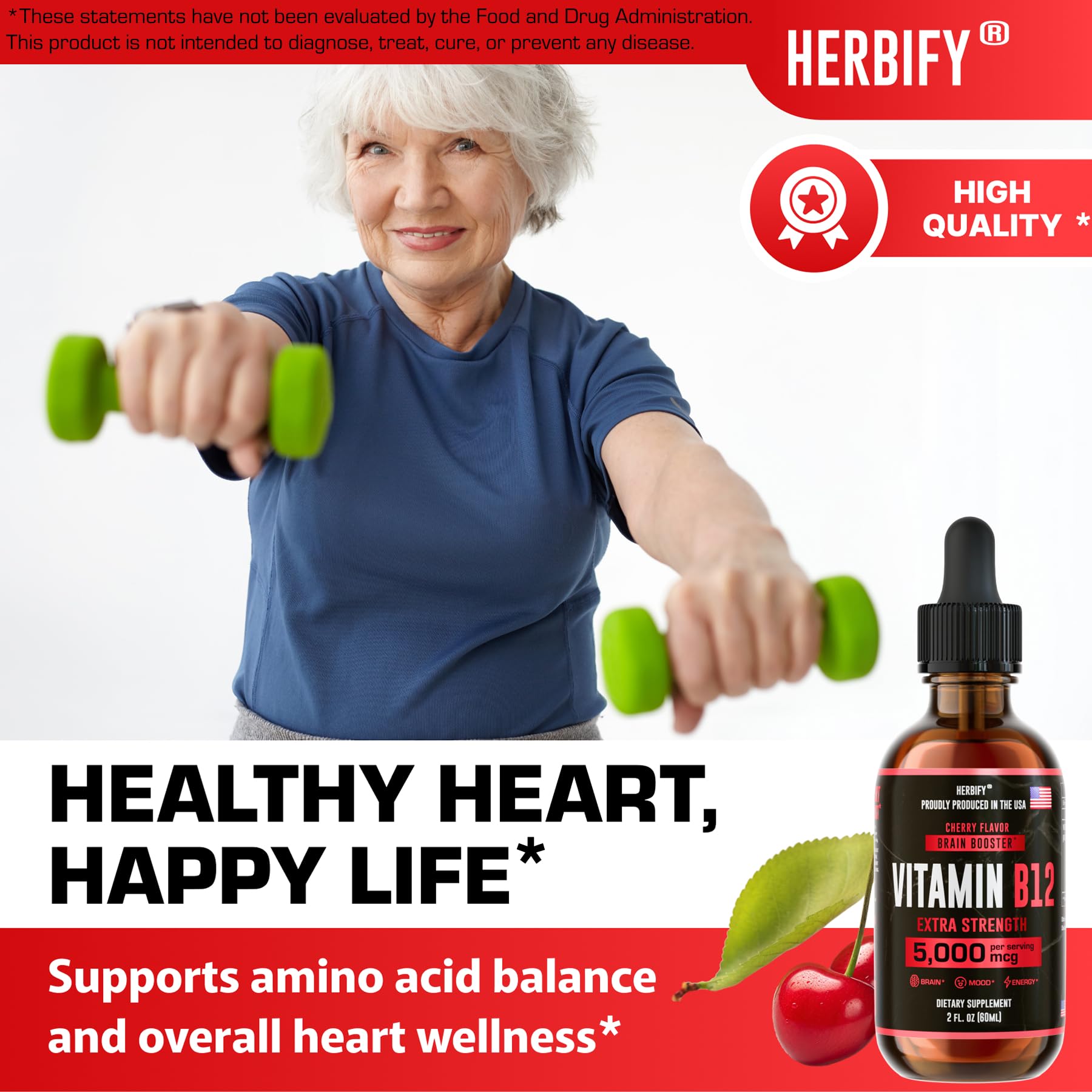 HERBIFY Vitamin B12 Liquid Drops 168g ingredients list
