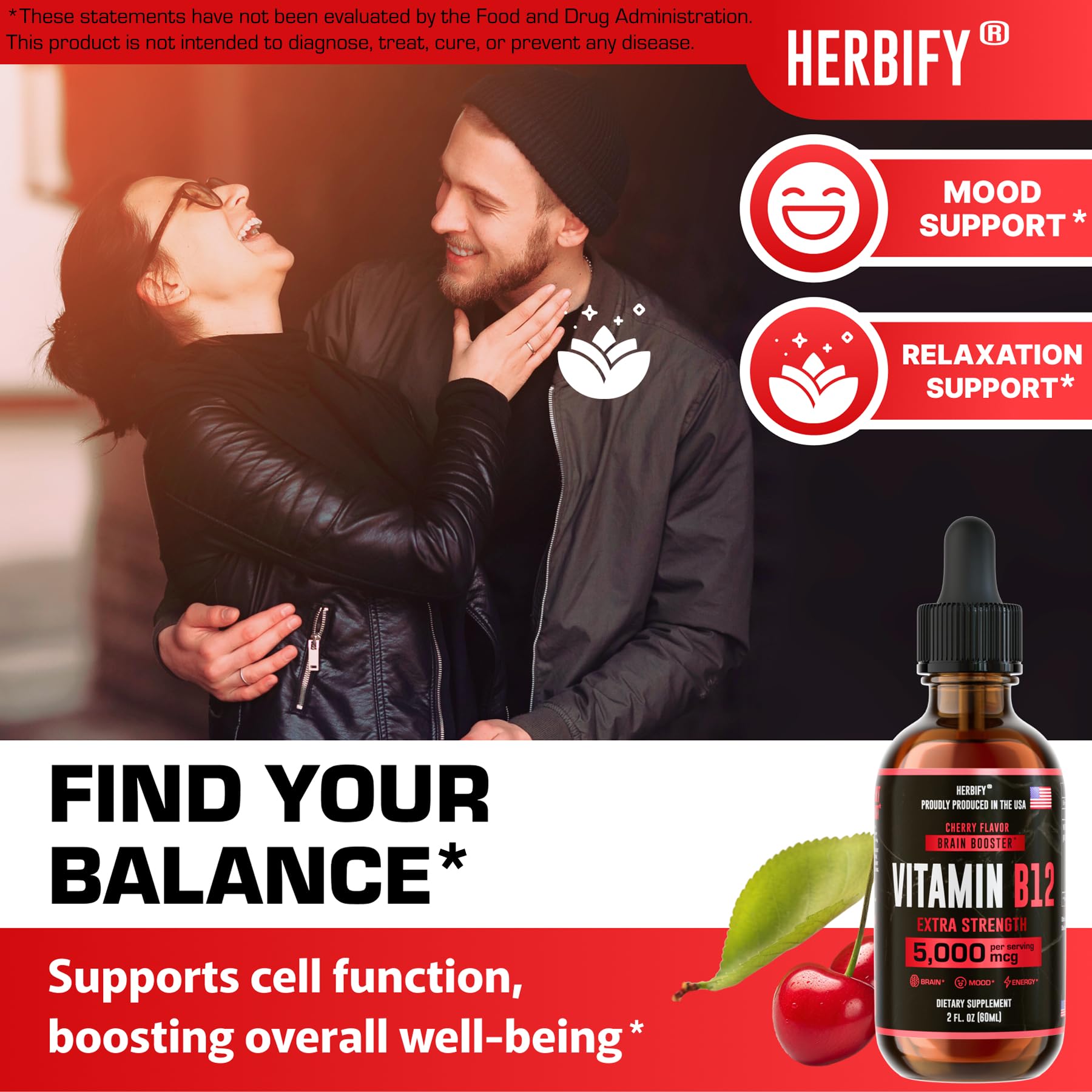 HERBIFY Vitamin B12 Liquid Drops 168g packaging