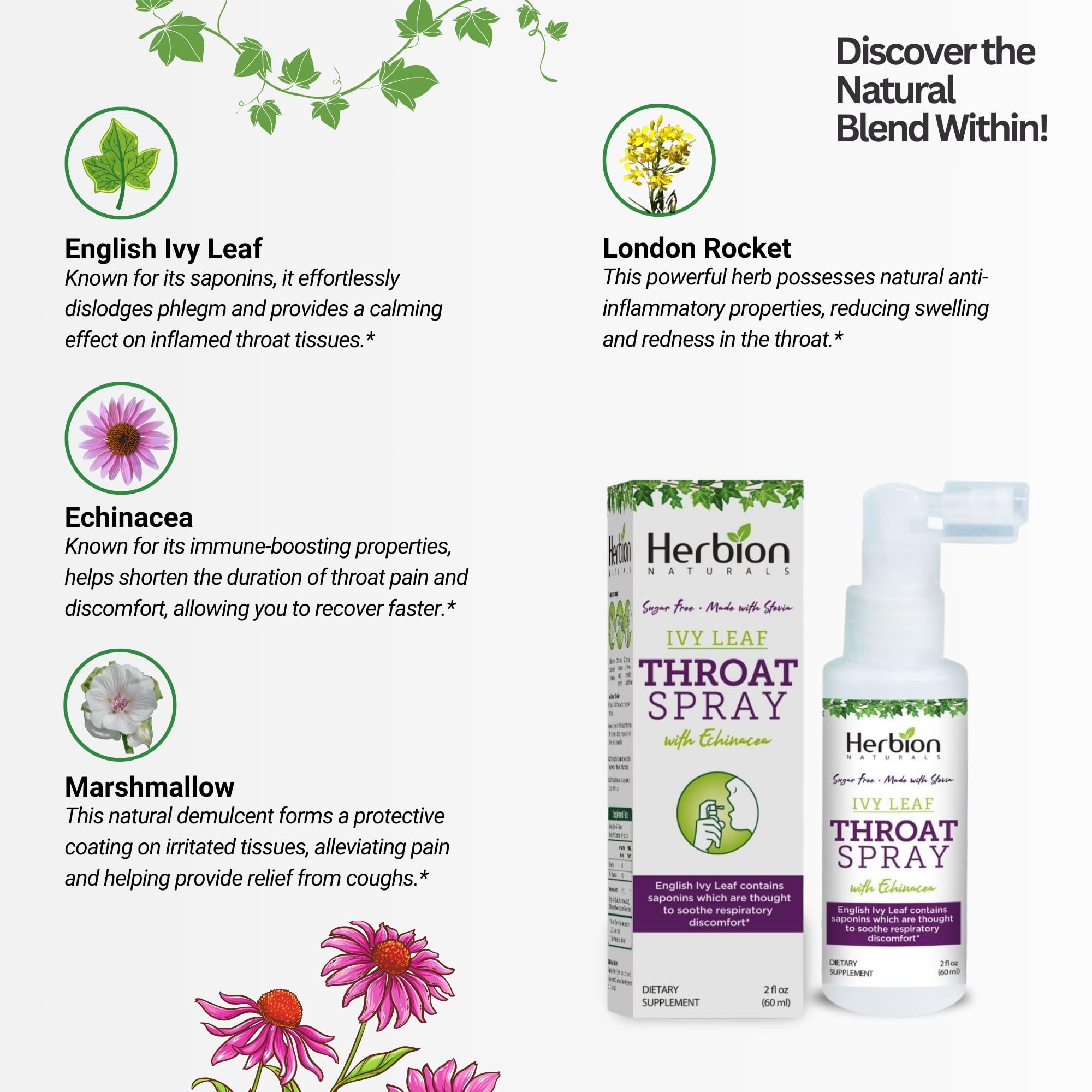 HERBION Echinacea Throat Spray 91g side view