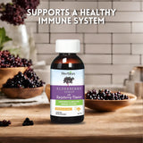 HERBION Elderberry Syrup 640mg close-up of label