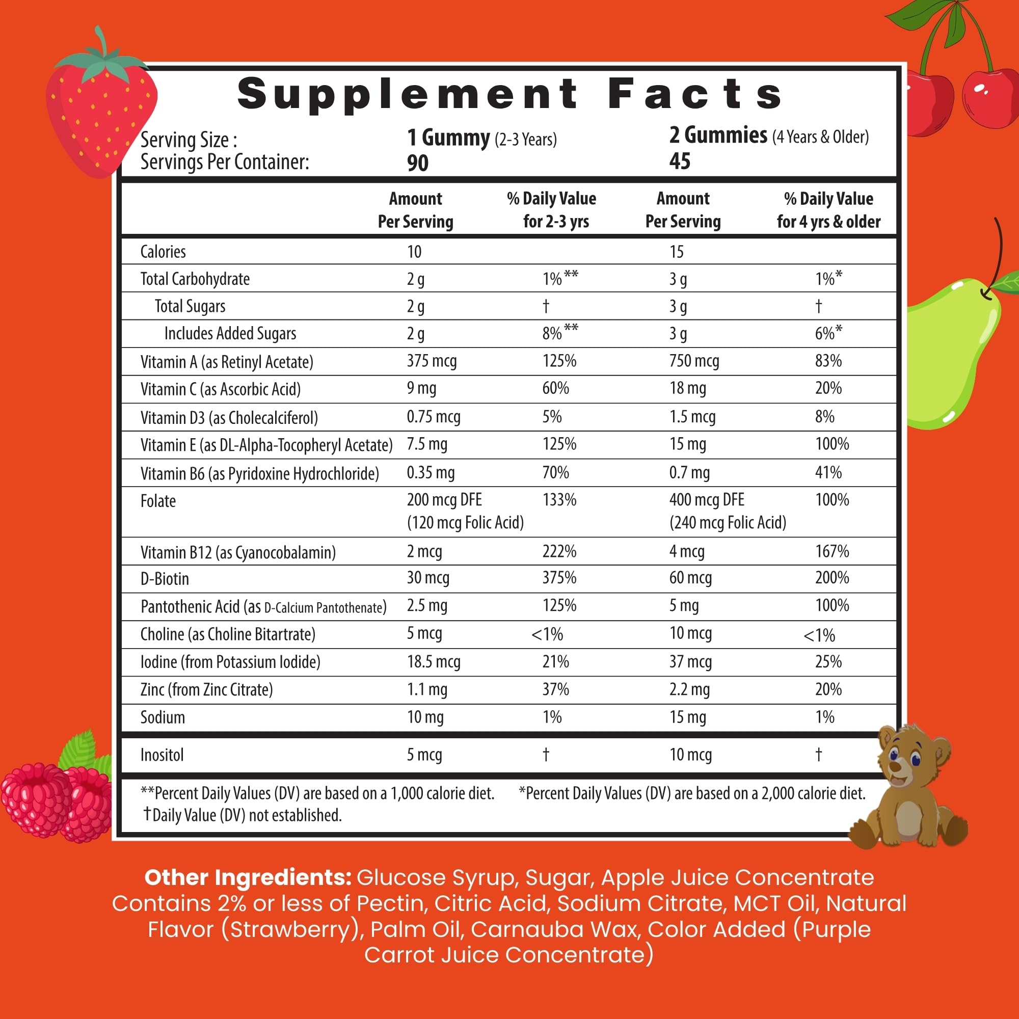 HERBION Multivitamin Gummies for Kids side view of packaging
