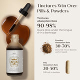 Herbity Focus & Energy Mushroom Extract Tincture on wooden table