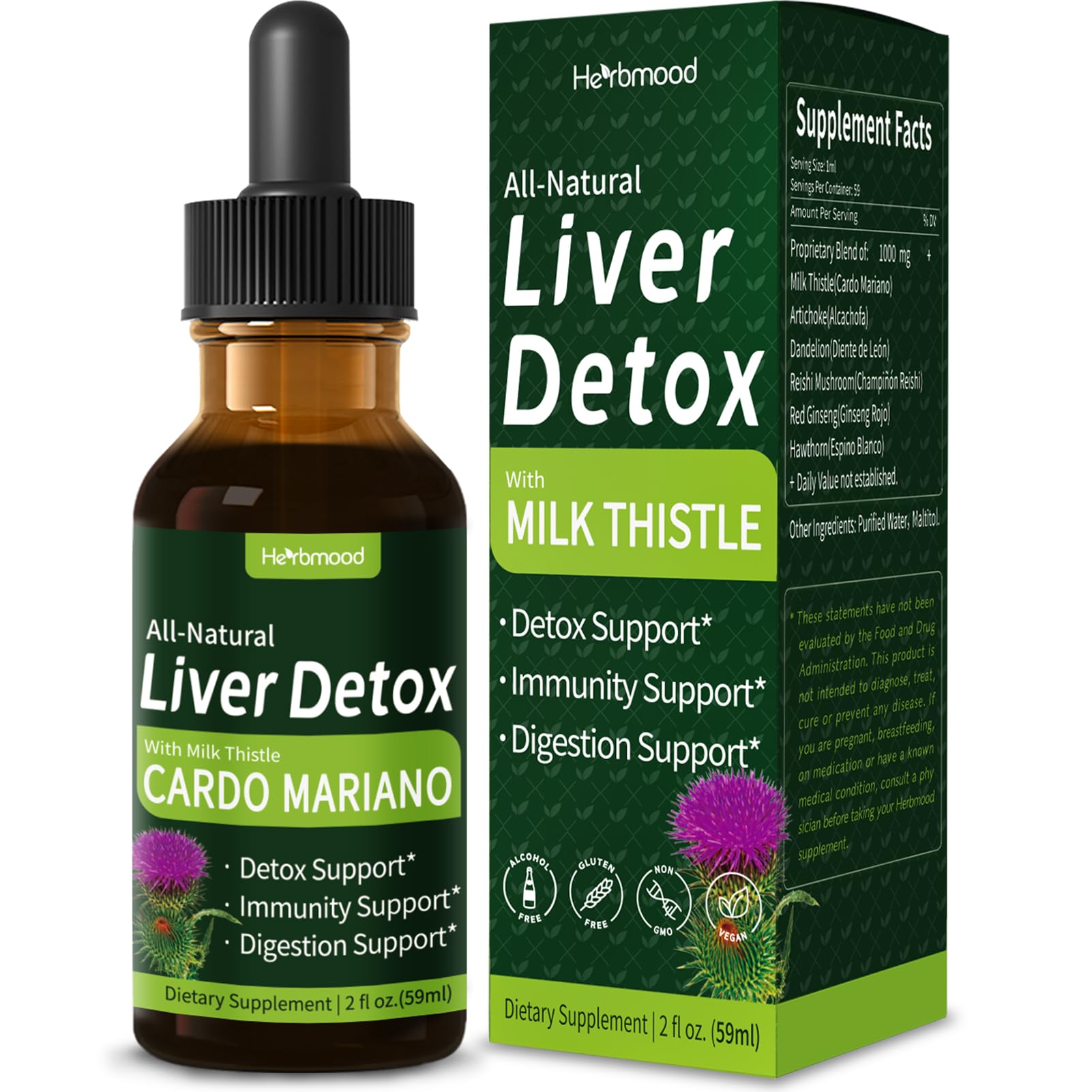 Herbmood Liver Drops 30ml bottle front view
