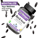 HERBOGANIC Black Seed Oil Capsules 500mg on a wooden table