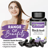 HERBOGANIC Black Seed Oil Capsules 500mg packaging details
