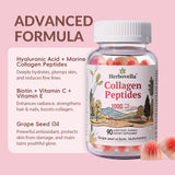Herbovella Marine Collagen Peptide Gummies 336g gummies in a bowl