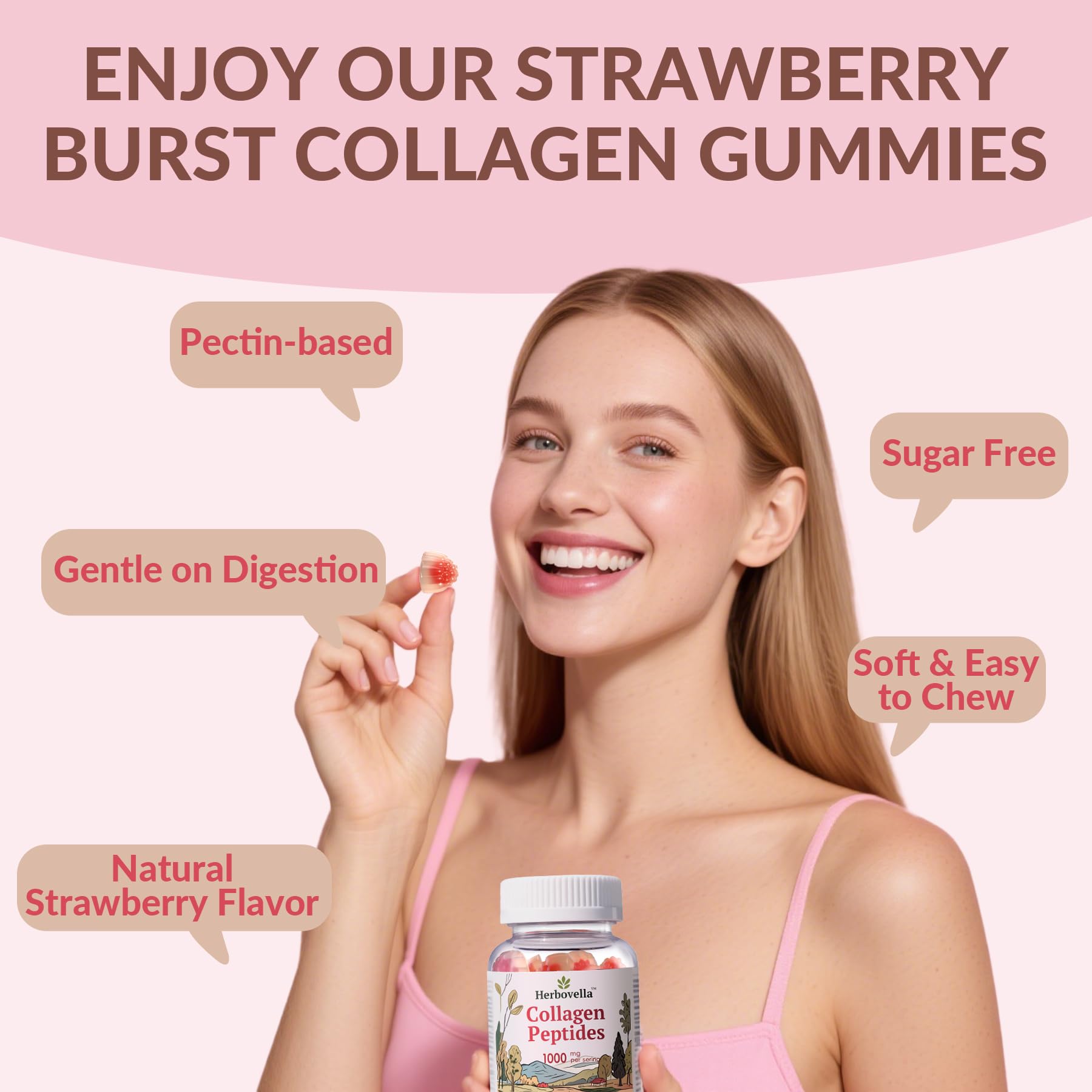 Herbovella Marine Collagen Peptide Gummies 336g nutrition facts