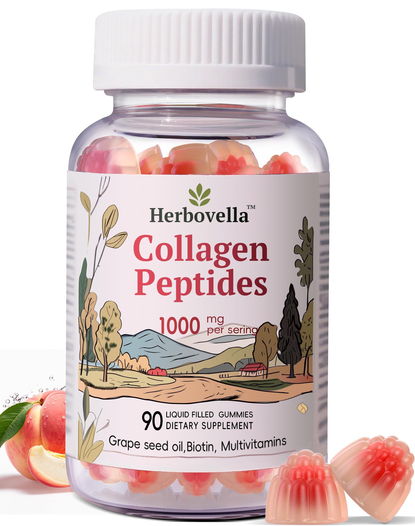 Herbovella Marine Collagen Peptide Gummies 336g packaging front view