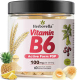 Herbovella Vitamin B6 Gummies 100mg front view with packaging