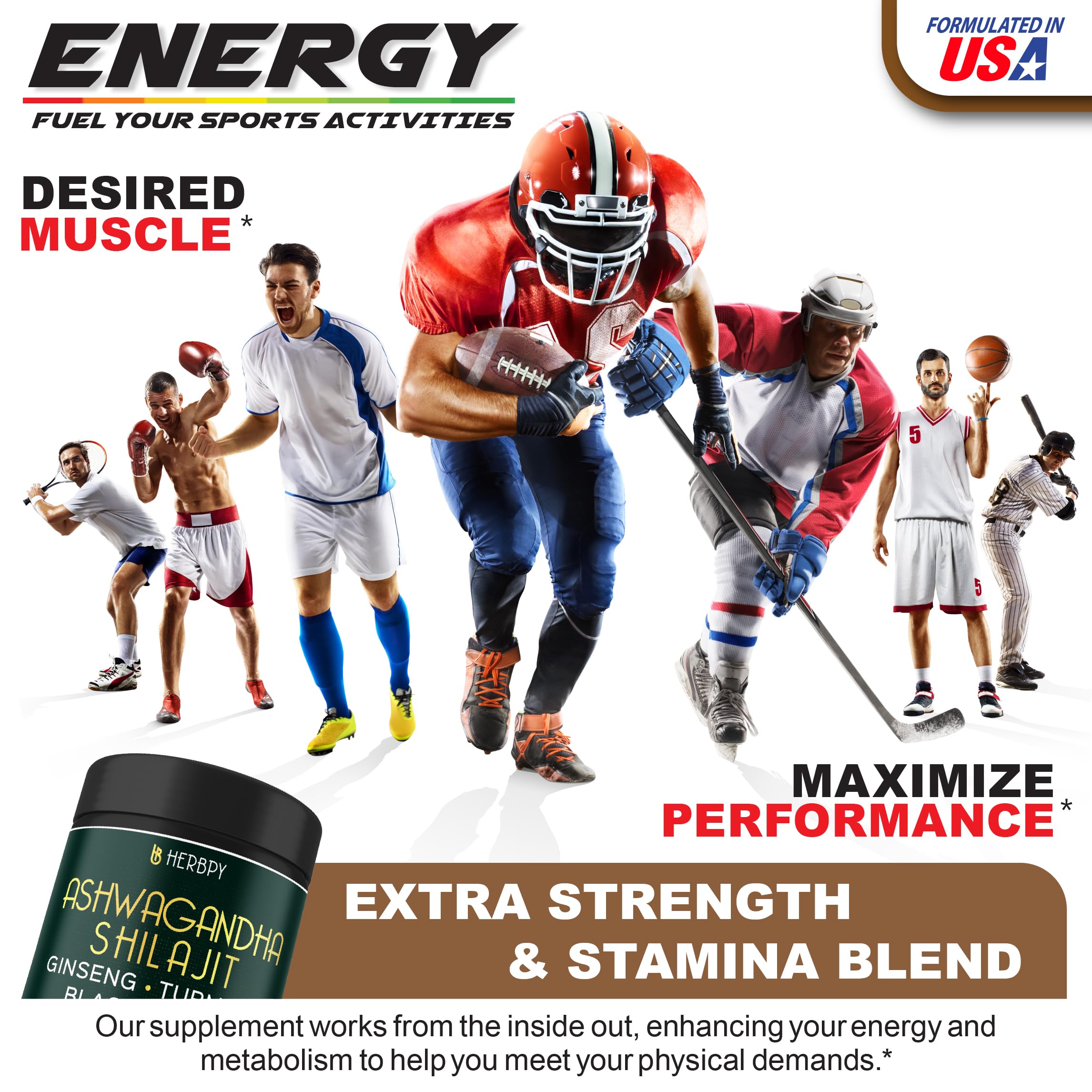 Herbpy Ashwagandha Supplement capsules in a bowl