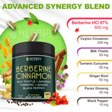 Herbpy Berberine Cinnamon Supplement ingredients list on packaging