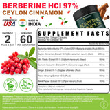 Herbpy Berberine Cinnamon Supplement with Ceylon cinnamon background
