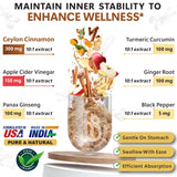 Herbpy Ceylon Cinnamon Capsules ingredients list on jar