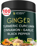 Herbpy Ginger Root Extract 5-in-1 Vegan Capsules front view