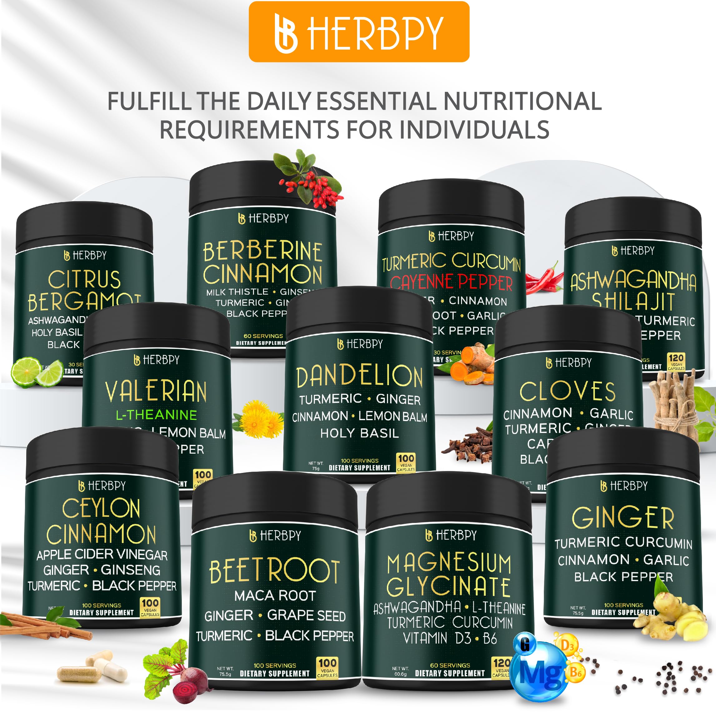 Herbpy Turmeric Curcumin Supplement packaging