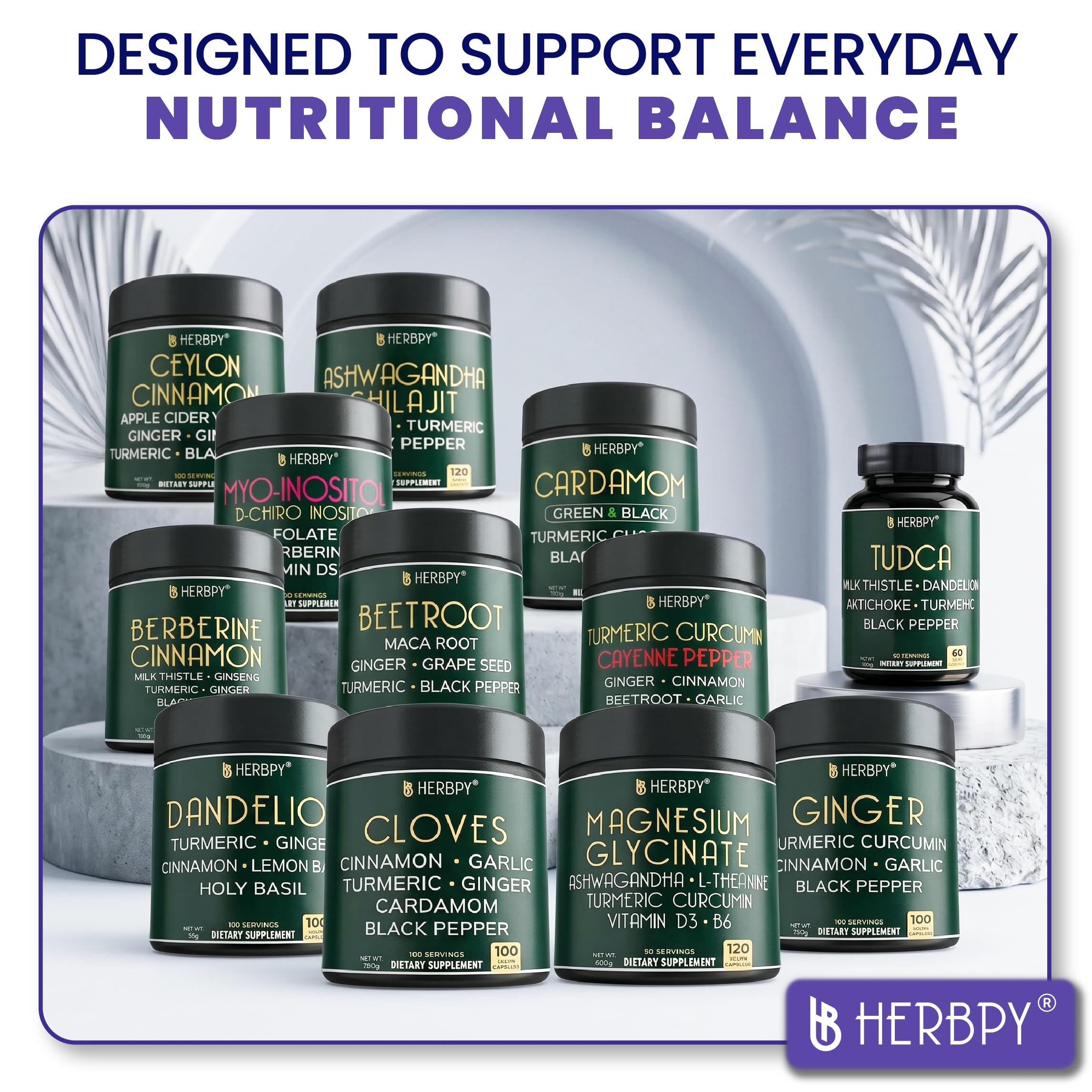 Herbpy Valerian Root Supplement 5in1 with a glass of water