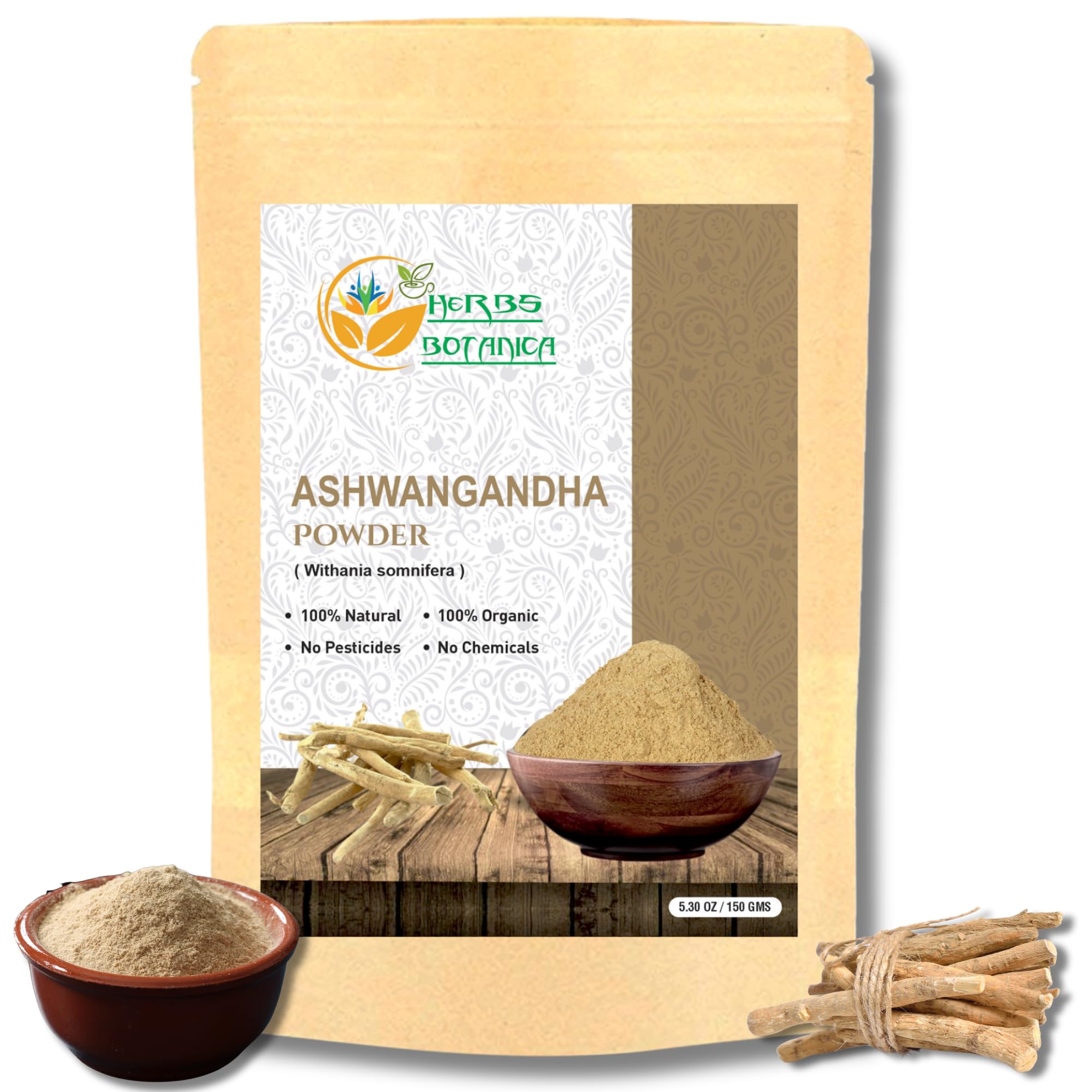 Herbs Botanica Ashwagandha Powder 181g front view