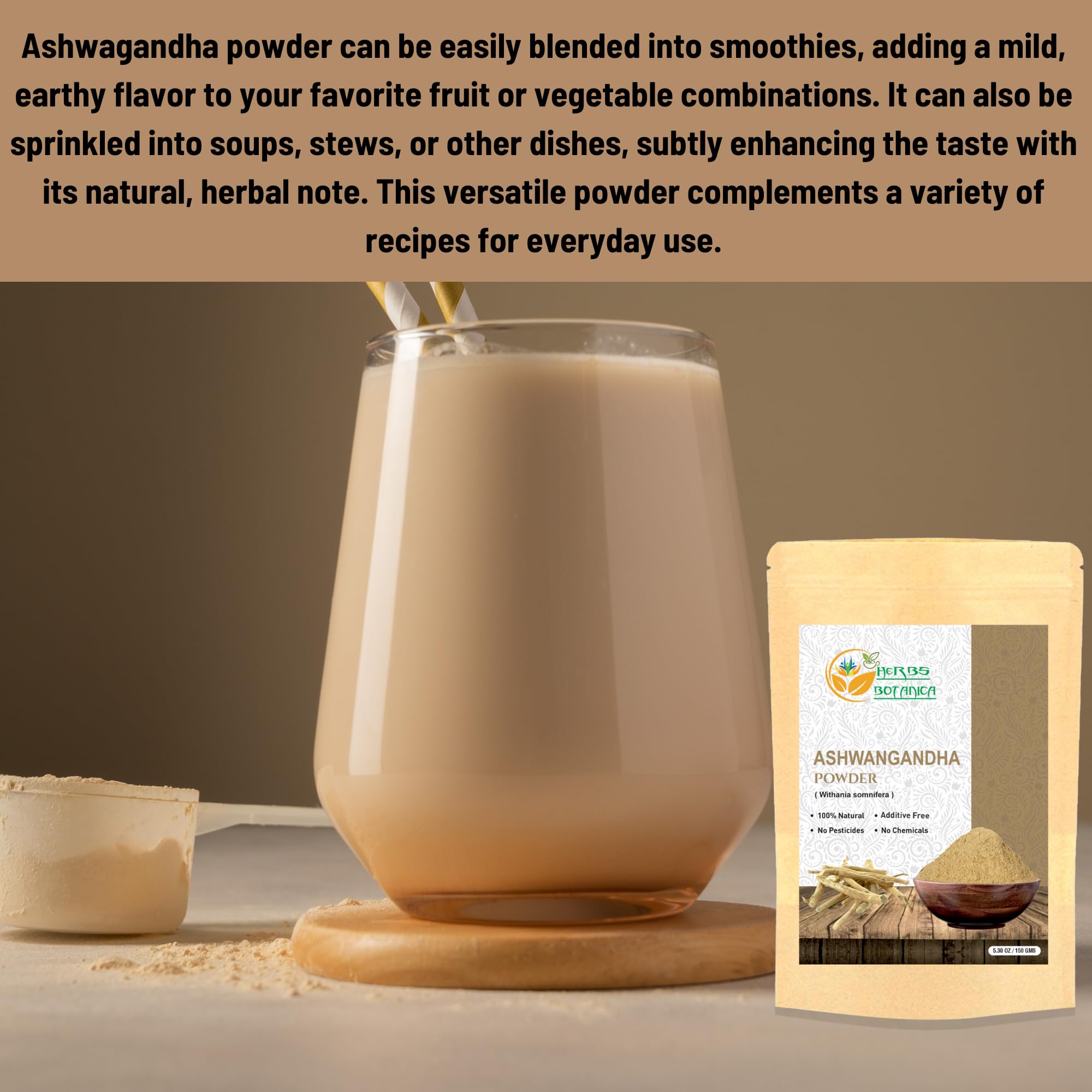Herbs Botanica Ashwagandha Powder with fresh ingredients