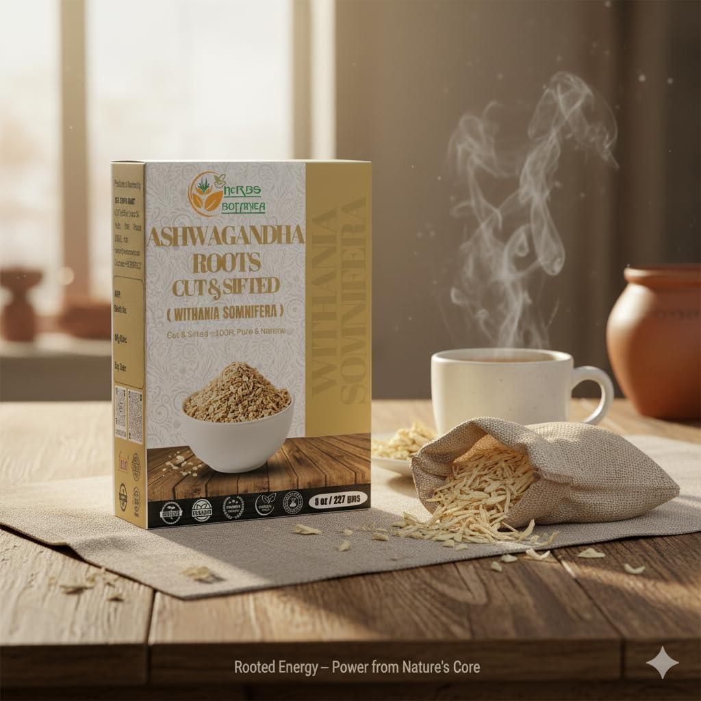 Herbs Botanica Ashwagandha Tea Supplements side view