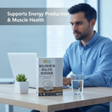 Herbs Botanica Magnesium Malate Powder 118g in a glass of water