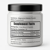Herbs Botanica Magnesium Malate Powder 240g packaging details
