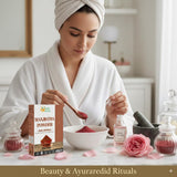 Herbs Botanica Manjistha Powder 180g with skincare products