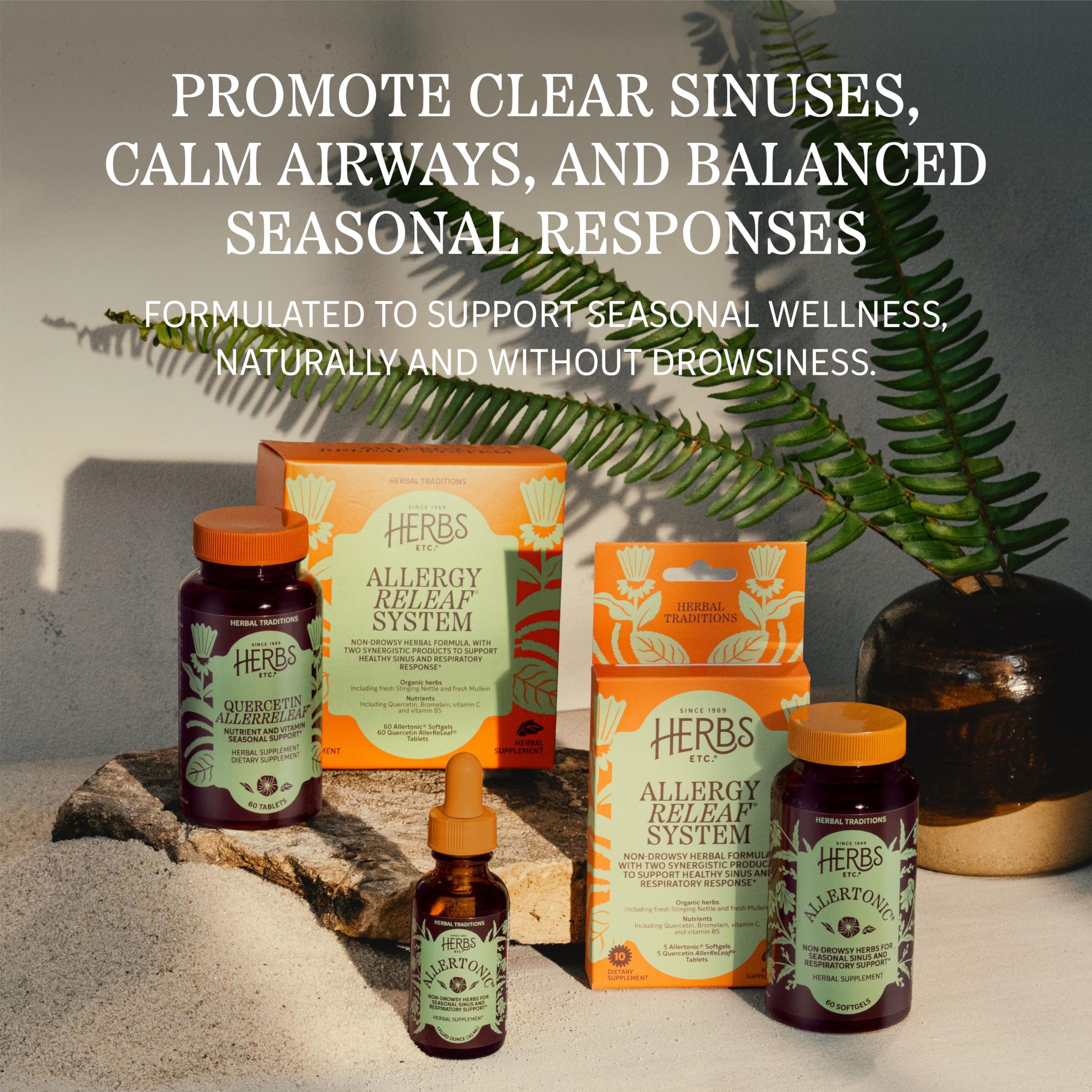 Herbs Etc. Allertonic Softgels in a lifestyle setting