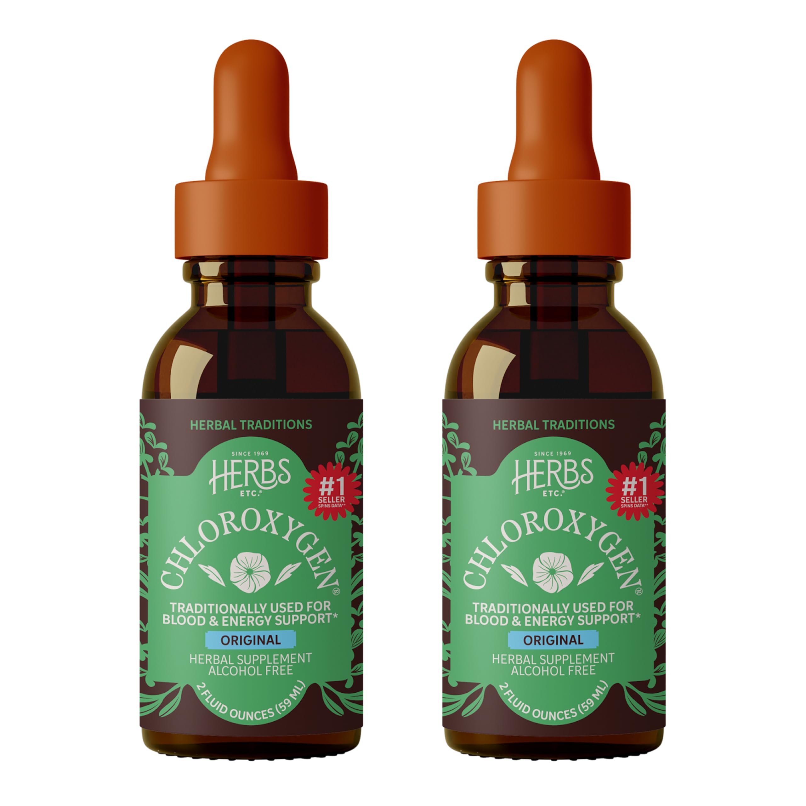 Herbs Etc. ChlorOxygen Chlorophyll Concentrate Mint Liquid front view
