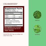 Herbs Etc. ChlorOxygen Chlorophyll Softgels back view with ingredient list