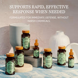 Herbs Etc. daily wellness Alert Softgels on a wooden table