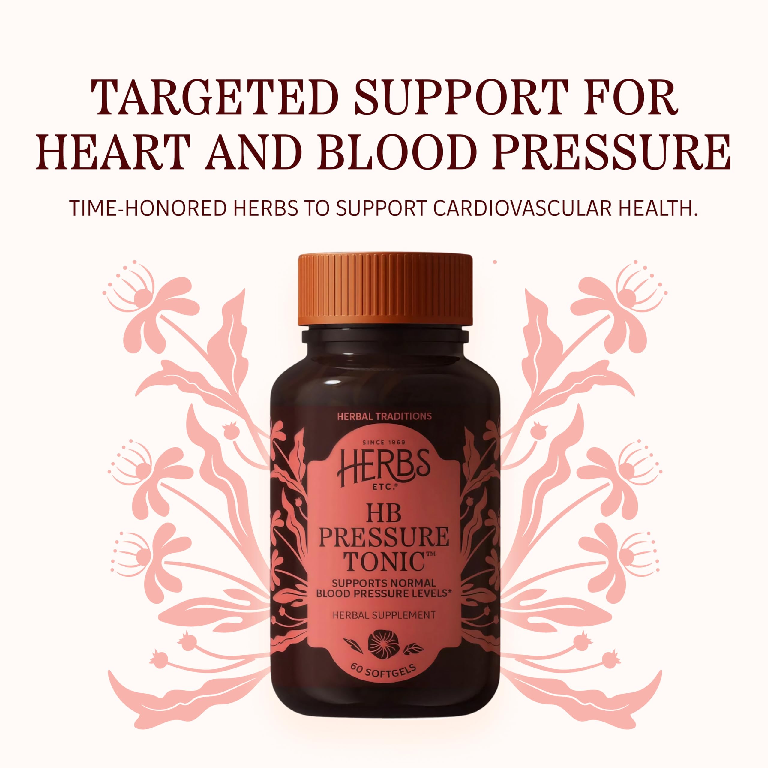 Herbs Etc. HB Pressure Tonic Softgels 200mg side view
