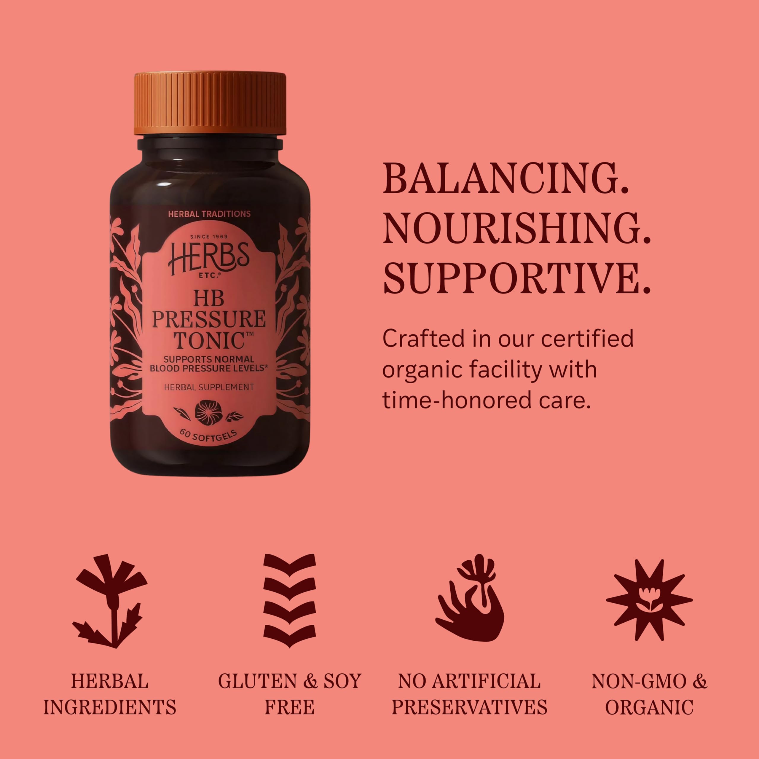 Herbs Etc. HB Pressure Tonic Softgels 200mg softgel close-up
