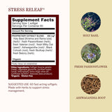 Herbs Etc. Stress ReLeaf Softgels back view with ingredient list