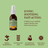 Herbs Etc. throat spray with dosage instructions