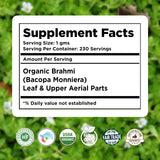 Herbsforever Bacopa Monnieri 259g back view with ingredients