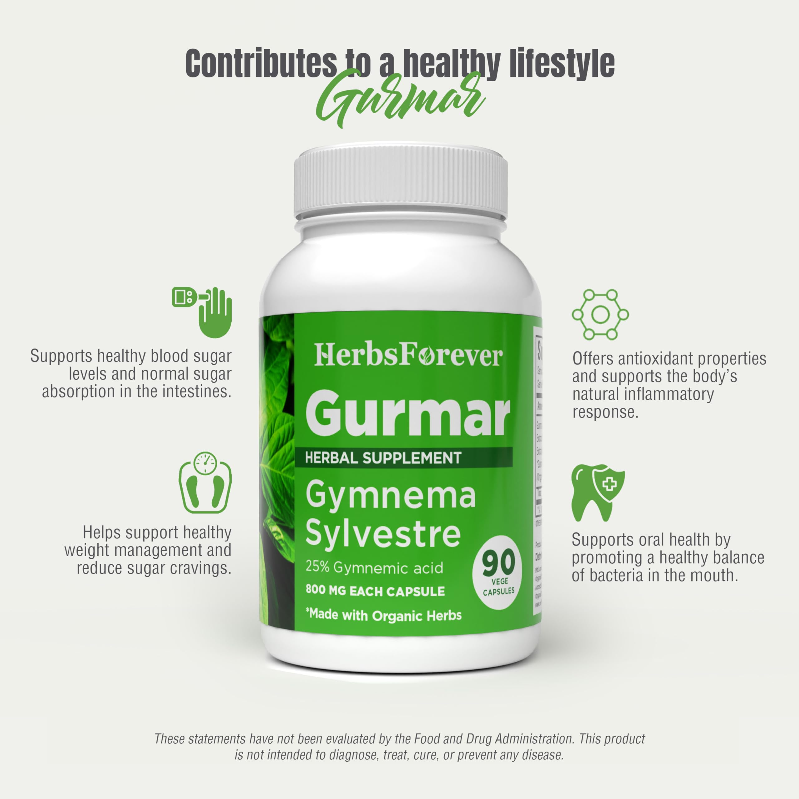 Herbsforever Gurmar Capsules with a measuring spoon for dosage
