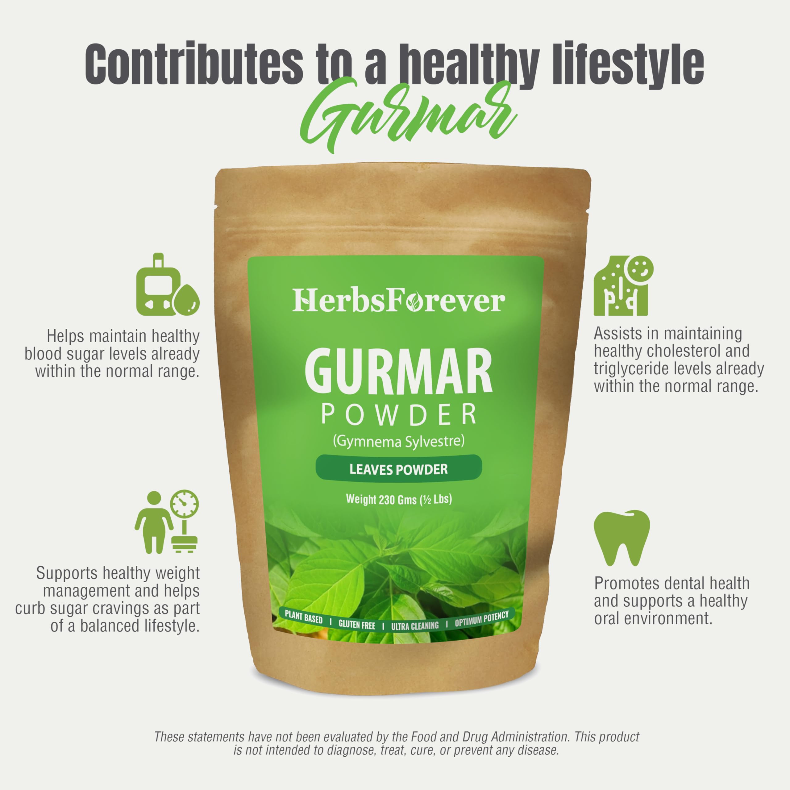 Herbsforever Gymnema Sylvestre herbal supplement on a wooden table