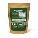 Herbsforever Neem Powder 454g side view with ingredient list