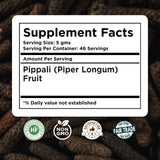 Herbsforever Pippali (Piper Longum) product label close-up