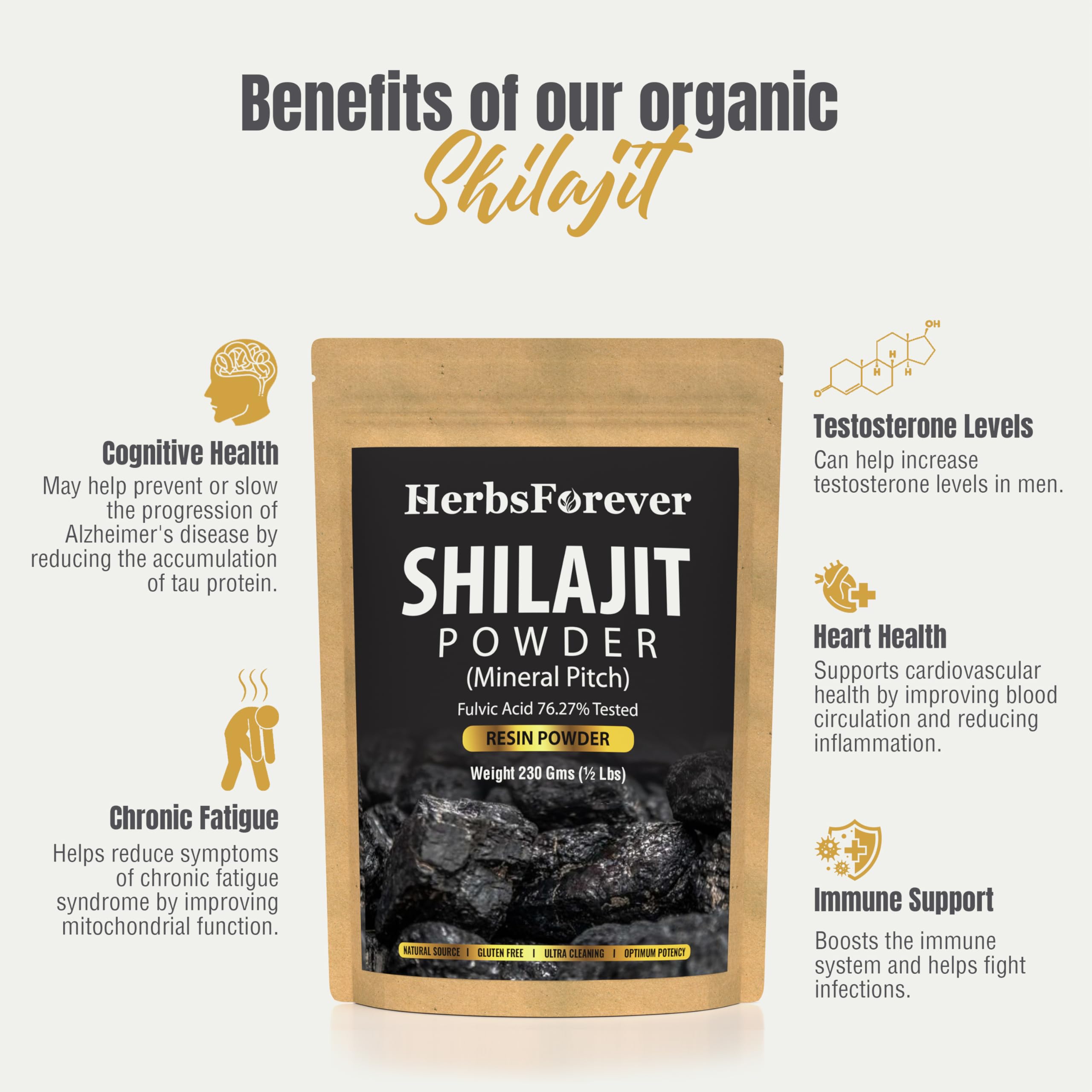 Herbsforever Shilajit Purified Resin 259g packaging