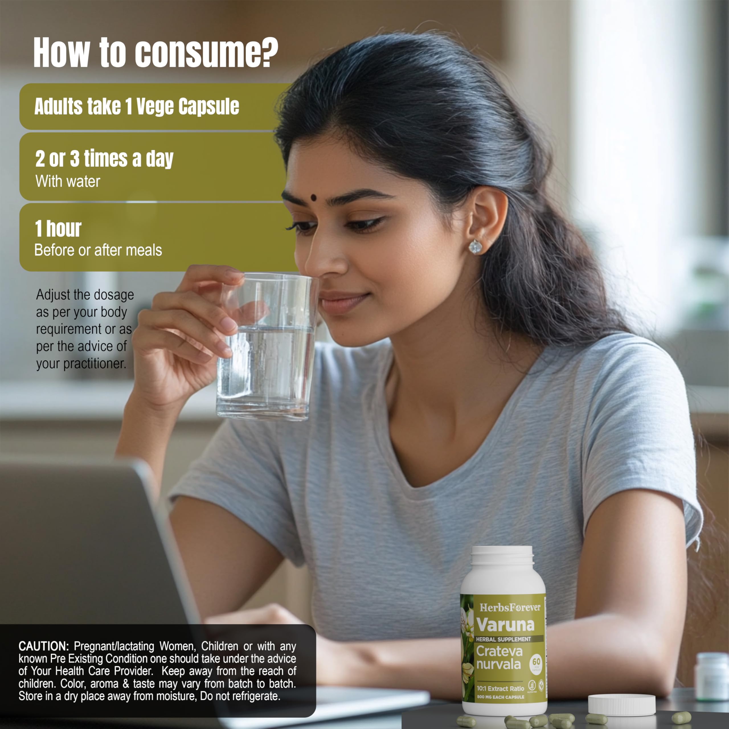 Herbsforever Varuna Ayurvedic Capsules 800mg packaging