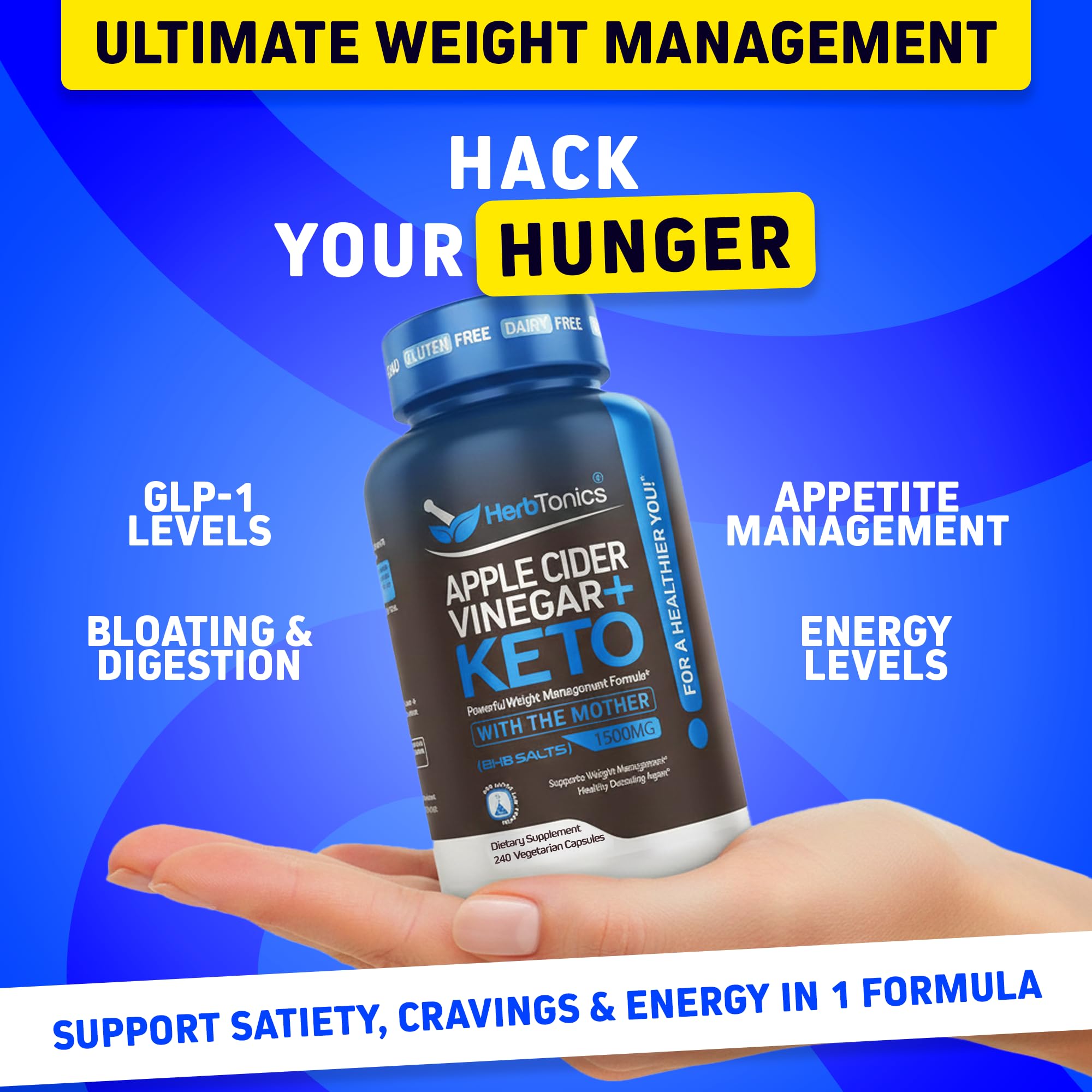 Herbtonics 7-Keto Supplement bottle side view