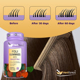 Herbtonics Biotin Gummies side view with nutritional information