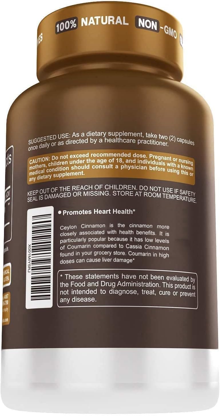Herbtonics Ceylon Cinnamon Capsules 1500mg packaging